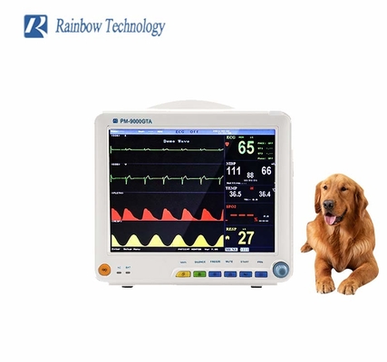 6 Parameter 12. 1 '' Monitor Pasien Hewan TFT Untuk Pemantauan Anjing Kucing