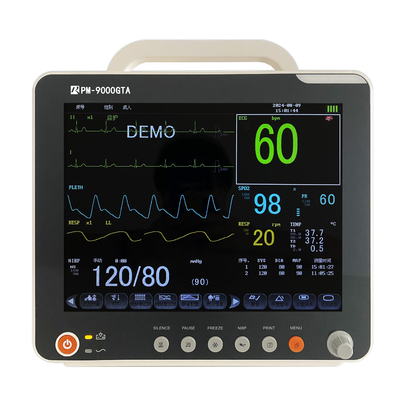 Multi-parameter monitor pasien dengan EKG Resp SpO2 Nibp Temp dan Stand bergerak OEM Tersedia