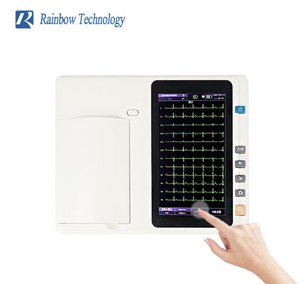 Mesin EKG Digital 6 Saluran dengan Layar Sentuh 7 Inci dan Printer Array Termal untuk Rumah Sakit dan Klinik