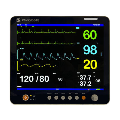 Portable 15-Inch Screen Patient Monitor Tanda-tanda vital Multi Parameter Opsional Etco2 Monitor Pasien