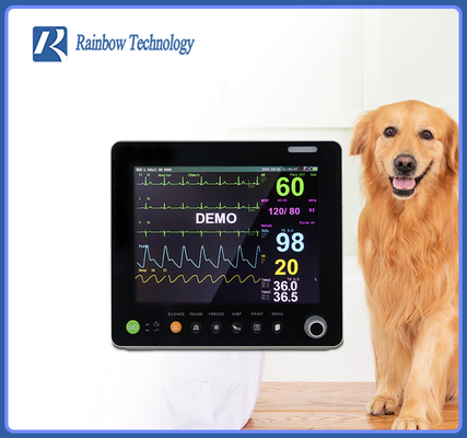 Animal Vet Anestesi Medis Temp Vital Signs Monitor Multiparameter Portable