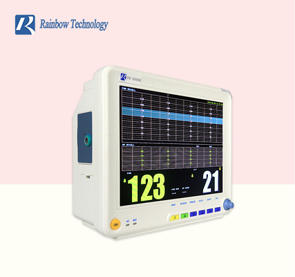 warna TFT Multi Parameter Fetal Monitor Toco FHR Mesin Detak Jantung Janin