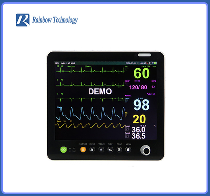 15.1 Inch Cardiac Multipara Patient Monitor IBP ganda dengan alarm suara manusia