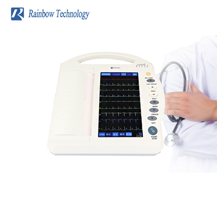 Tangani Mesin Elektrokardiogram Medis Layar Sentuh Digital Otomatis 10,1 Inci