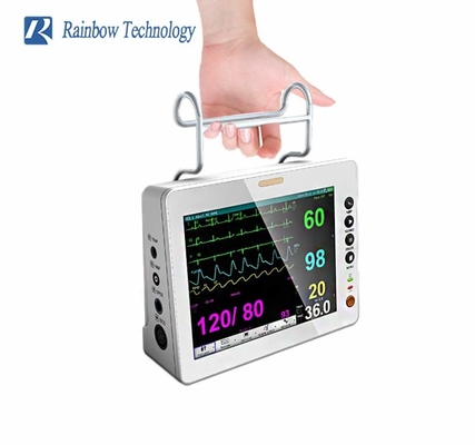 ISO Wall Mounted Portable Patient Monitor Multiparameter 8In Dengan Audio Visual Alarm