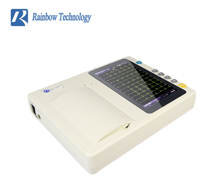Portable 6 Channel ECG Monitor Touch Screen Analyzer Terisi ulang Dibangun di Baterai Li-ion