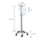 Ukuran kemasan 69cm L X 21cm W X 46cm H Trolley monitor pasien dengan ketinggian pegangan 140cm