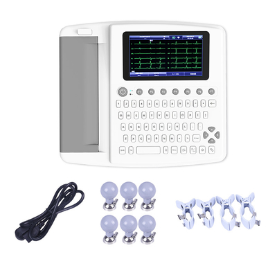 Mesin Kardiograf EKG 7 Inch Mesin EKG 12 Saluran Perangkat Lunak EKG PC