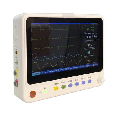 Monitor Medis ECG Bangsal Ambulans 10 Inci Portabel Multi-Parameter Perawatan Kritis Monitor Jantung Portabel