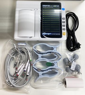6-Channel 7 Inch LCD Screen Handheld Medical ECG/EKG Device dengan Sumber Daya untuk Rumah Sakit