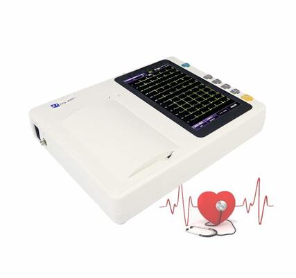 Mesin ECG 3 Saluran Portable dengan layar sentuh 7 inci dan printer array termal untuk analisis real-time / offline