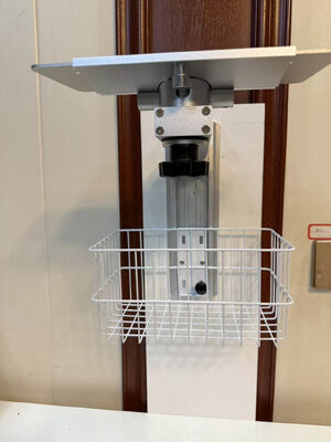 Height Adjustable White Metal Patient Monitor Holder Wall Mounted Stand for Hospital Ward