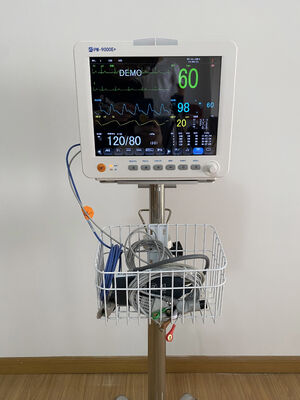 Monitor Pasien ICU Portabel Multi Parameter dengan Layar LCD Warna 12,1 Inci Dapat Dipasang di Troli/Braket Dinding dan Ringan 3,9 KG
