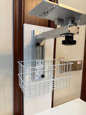 Tinggi disesuaikan aluminium paduan monitor pasien berdiri dinding mount Bracket untuk penggunaan bangsal rumah sakit