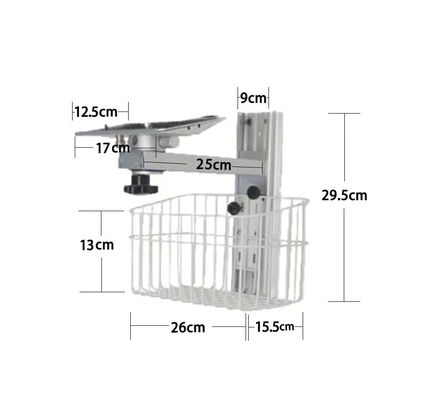 Ketinggian yang disesuaikan Metal Wall Mount Bracket untuk Monitor Pasien Support Arm di Ward Rumah Sakit