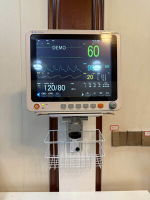 Ketinggian yang disesuaikan Metal Wall Mount Bracket untuk Monitor Pasien Support Arm di Ward Rumah Sakit