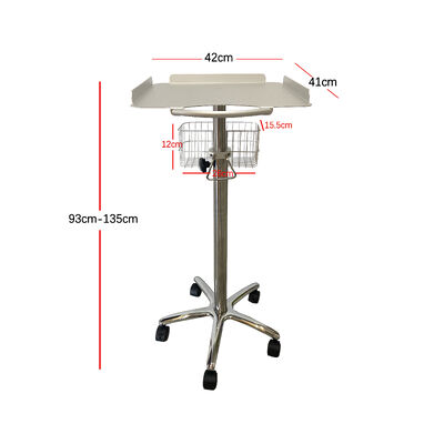 Trolley ECG Portable Tinggi Ultrasound Trolley disesuaikan Trolley Medical Aluminium Alloy Trolley