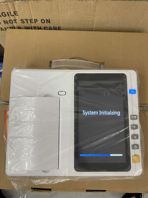 Mesin ECG 3/6-Channel genggam dengan Printer Array Termal layar sentuh 7 inci untuk analisis real-time / offline