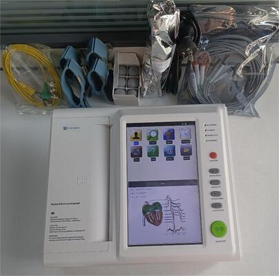 Mesin EKG 12 Channel Portable Handheld EKG Monitor dengan layar sentuh berwarna 10,2" dan Baterai Bawah Tanah