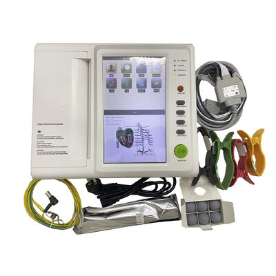 Mesin Kabel EKG Layar Sentuh 12 Saluran dengan Printer dan Sertifikat ISO Kabel EKG