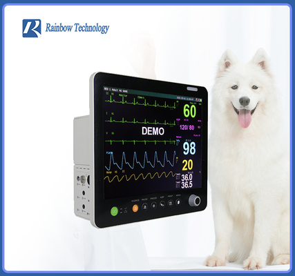 Portable Animal Vet 6 Parameter Monitor Pasien 15 Inch Dengan Etco2 Opsional