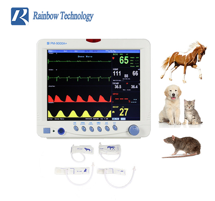 PM-9000A+ 12.1 inci Dokter Hewan pasien monitor hewan peliharaan anjing kucing VET EKG Untuk Klinik