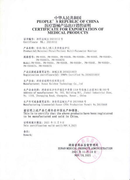 Cina Hunan Province Rainbow Technology Co., Ltd. Sertifikasi